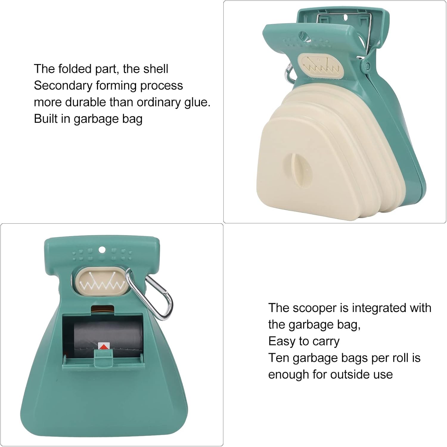 Portable Handheld Dog Pooper Scooper With Inbuilt Poop Bags Tray