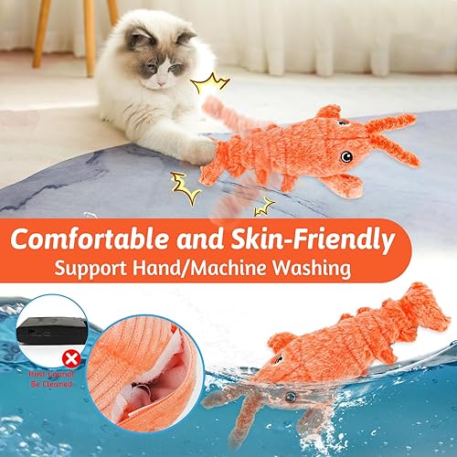 Wagging Tail Lobster Interactive Pet Toy | Smart Toy For Cats & Dogs to Keep Them Busy for Boredom