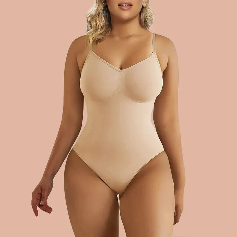 Tummy Control Shapewear Adjustable Straps Seamless Thong Body Shaper