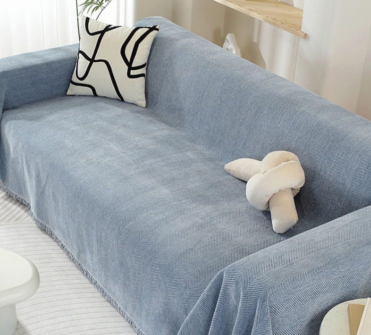 Chenille Blanket Herringbone Tassel Sofa Cover Sofa Throws