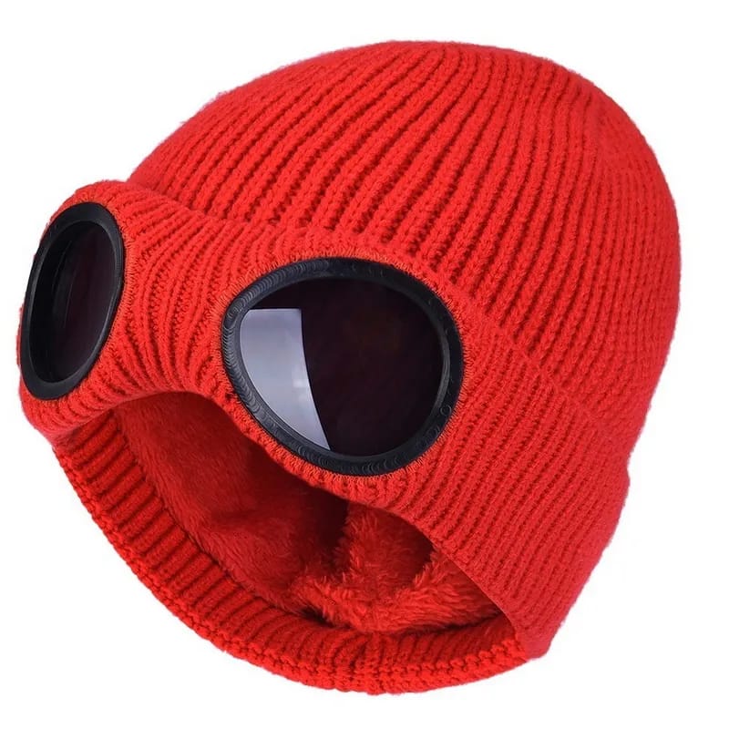 Winter Wool Goggles Beanies Cap
